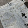6931a3f1ccd8ab3d7af9834f Chrome Heart Cross Patch Leather Jeans KL012
