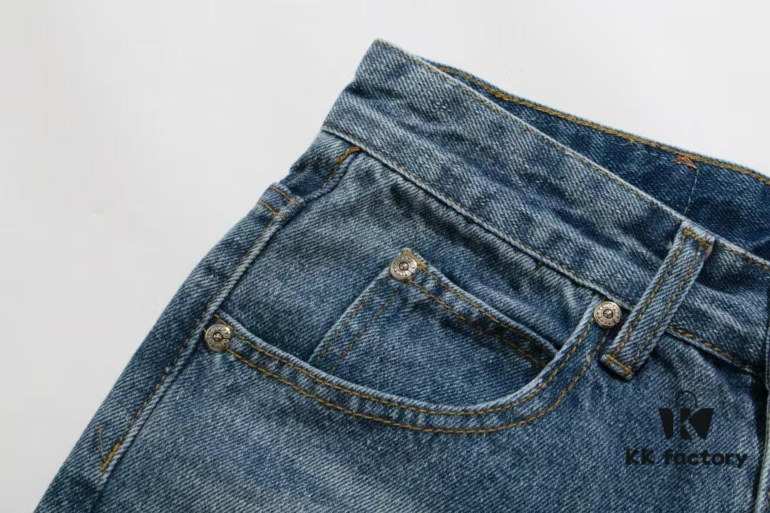 6931a3f2ccd8ab3d7af98357 Chrome Hearts CH Kl005 Heavy Washed Destroyed Denim Jeans in Black