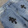 6931a3f2ccd8ab3d7af9835e Chrome Hearts CH Kl005 Heavy Washed Destroyed Premium Denim Jeans in Black