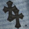 6931a3f2ccd8ab3d7af98361 Chrome Hearts CH Kl005 Heavy Washed Destroyed Premium Denim Jeans in Black