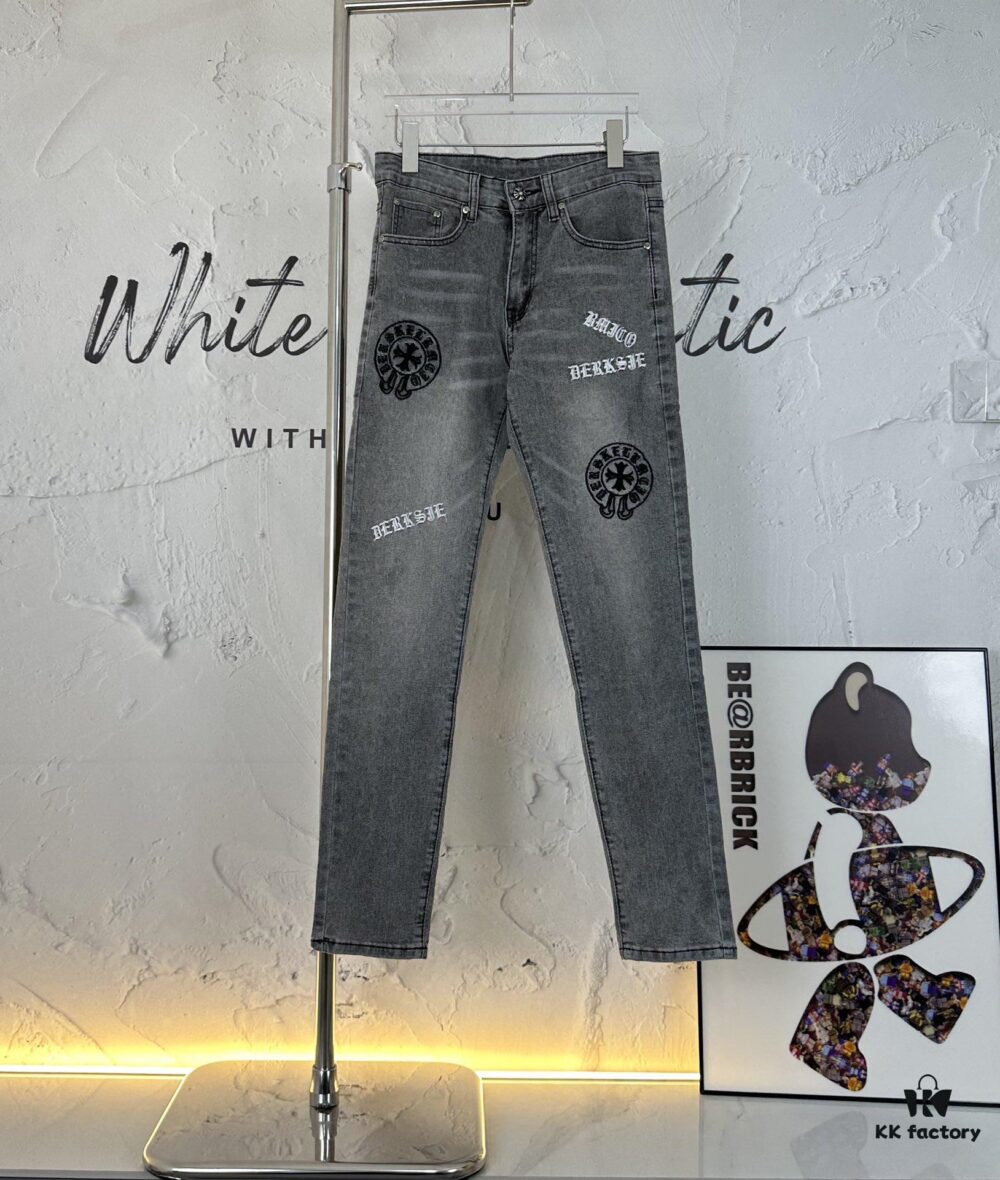6931a3f3ccd8ab3d7af98376 Chrome Hearts | Gray High-Street Slim Fit Denim Jeans