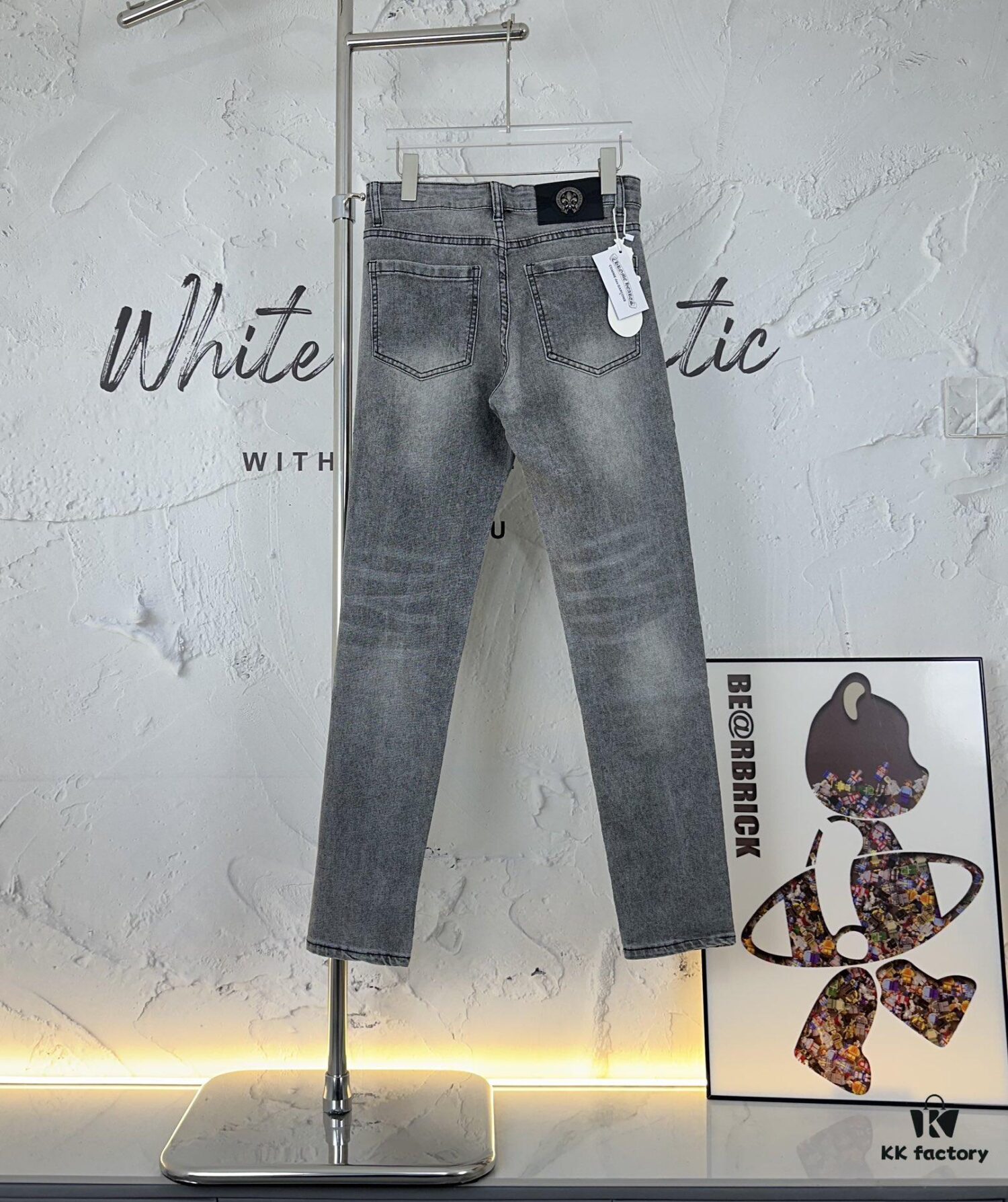 6931a3f3ccd8ab3d7af98377 Chrome Hearts | Gray High-Street Slim Fit Denim Jeans