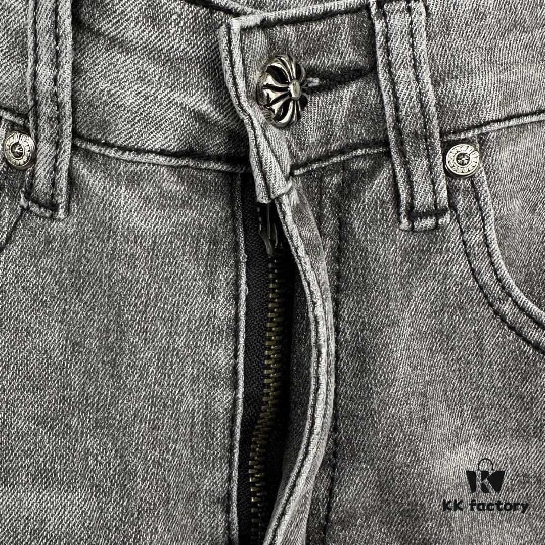 6931a3f3ccd8ab3d7af98378 Chrome Hearts | Gray High-Street Slim Fit Denim Jeans