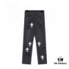 6931a3f4ccd8ab3d7af9837f Chrome Hearts|Chrome Hearts 24SS VIP Custom Black and White Patch Denim Pants