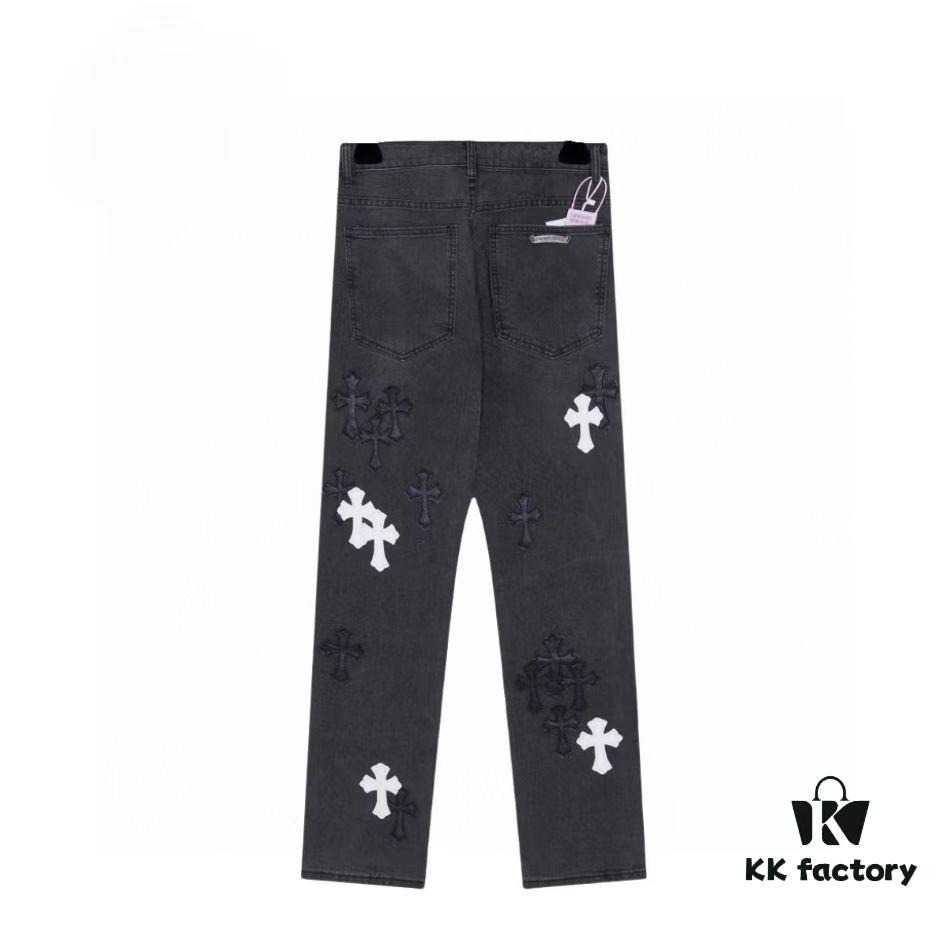 6931a3f4ccd8ab3d7af98380 Chrome Hearts|Chrome Hearts 24SS VIP Custom Black and White Patch Denim Pants