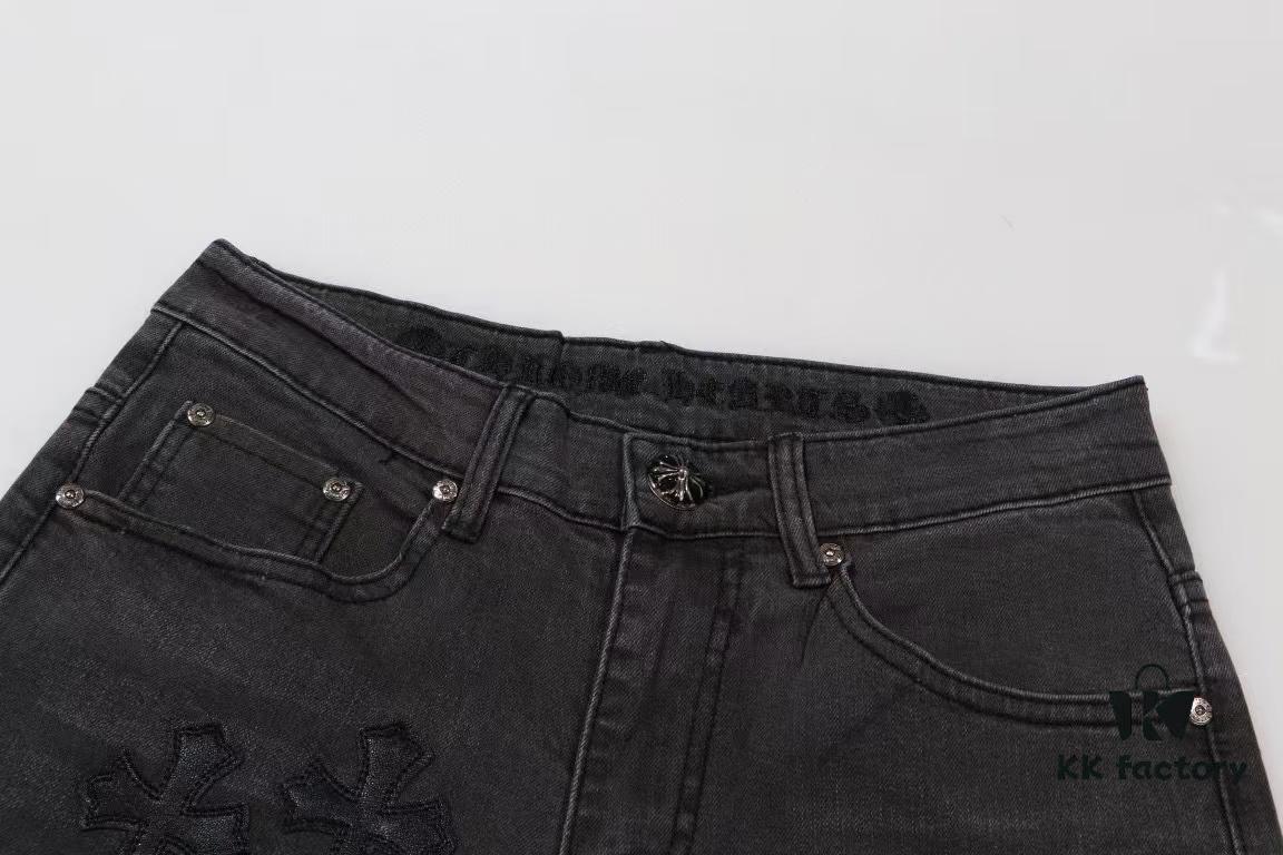 6931a3f4ccd8ab3d7af98381 Chrome Hearts|Chrome Hearts 24SS VIP Custom Black and White Patch Denim Pants