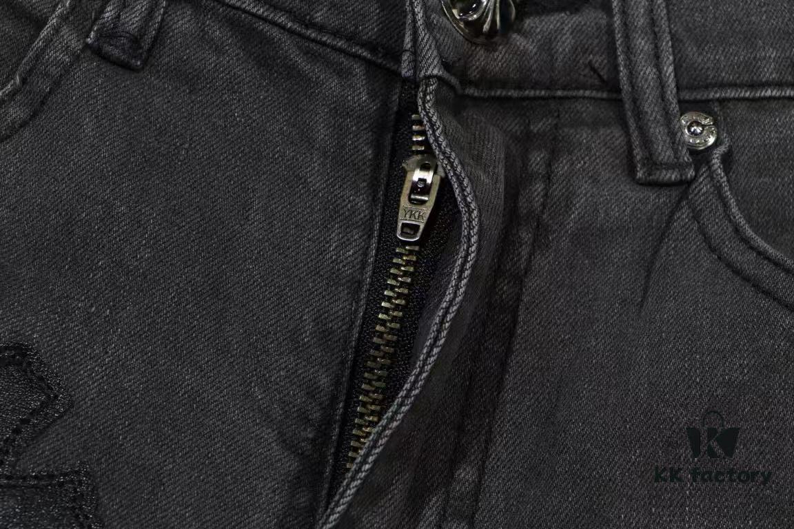 6931a3f4ccd8ab3d7af98382 Chrome Hearts|Chrome Hearts 24SS VIP Custom Black and White Patch Denim Pants