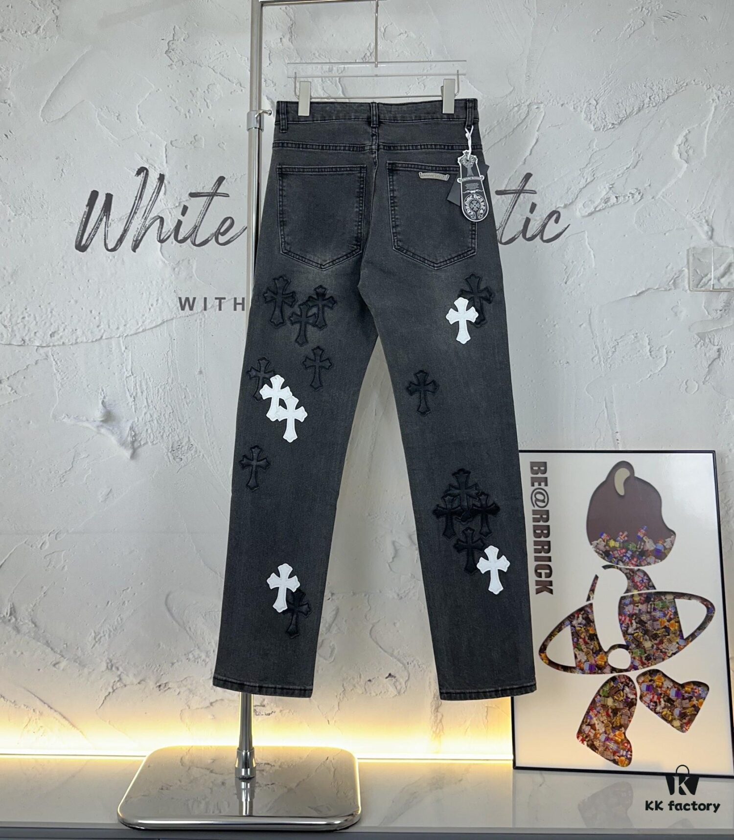 6931a3f4ccd8ab3d7af98386 Chrome Hearts|Chrome Hearts 24SS VIP Custom Black and White Patch Denim Jeans