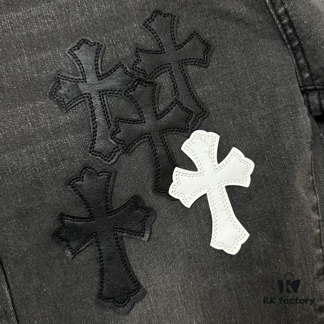 6931a3f4ccd8ab3d7af9838a Chrome Hearts|Chrome Hearts 24SS VIP Custom Black and White Patch Denim Jeans