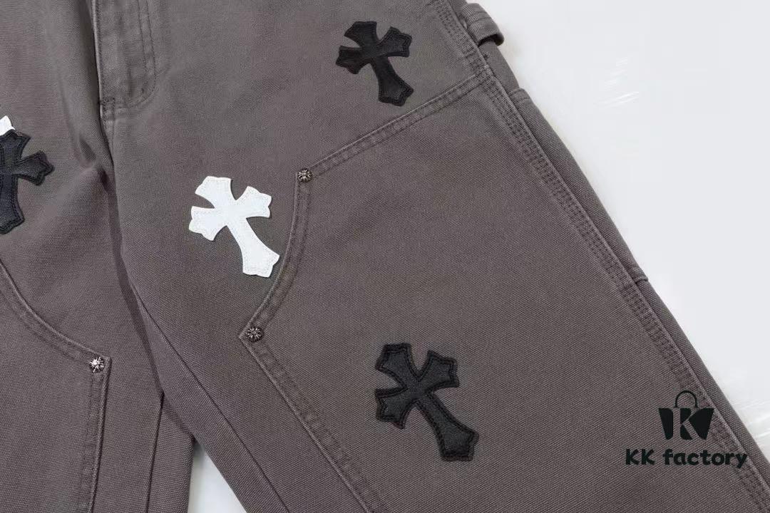 6931a3f5ccd8ab3d7af98391 Chrome Hearts Matty Boy Sex Records Patchwork Leather Cross Jeans