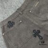 6931a3f5ccd8ab3d7af98399 Chrome Hearts Matty Boy Sex Records Patchwork Leather Cross Denim Jeans - Heavy Washed Canvas, Custom Silver Hardware, Hand-Embroidered Cross with Rare Leather Patches, High-Waist Rugged Design