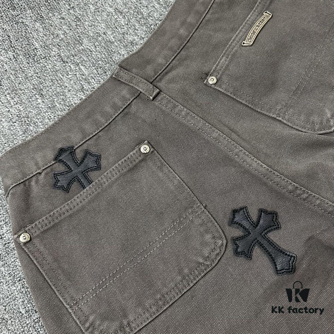 6931a3f5ccd8ab3d7af98399 Chrome Hearts Matty Boy Sex Records Patchwork Leather Cross Denim Jeans - Heavy Washed Canvas, Custom Silver Hardware, Hand-Embroidered Cross with Rare Leather Patches, High-Waist Rugged Design