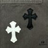6931a3f5ccd8ab3d7af9839b Chrome Hearts Matty Boy Sex Records Patchwork Leather Cross Denim Jeans - Heavy Washed Canvas, Custom Silver Hardware, Hand-Embroidered Cross with Rare Leather Patches, High-Waist Rugged Design