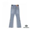 6931a3f6ccd8ab3d7af983a0 Chrome Heart | KL008 Crocodile Heart Heavy Craft Maraming Horsehair Patchwork Flared Denim Jeans