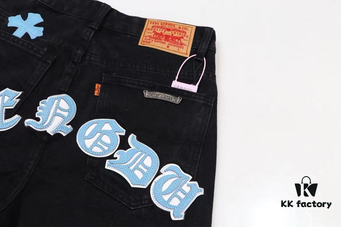6931a3f7ccd8ab3d7af983b2 Chrome Hearts & CH Chengdu Limited Edition Denim Jeans with Black and White Panda-Inspired Design, Lamb Leather Cross Patch, Unisex Stylish Fit