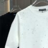 Kelo 2025 Spring Summer New Arrival Round Neck Short Sleeve T-Shirt with Laser Burnout Pattern and Full Rhinestones, 320g Heavyweight Double-Yarn Combed Cotton Fabric, Slightly Loose Unisex Fit