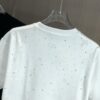 Kelo 2025 Spring Summer New Arrival Round Neck Short Sleeve T-Shirt with Laser Burnout Pattern and Full Rhinestones, 320g Heavyweight Double-Yarn Combed Cotton Fabric, Slightly Loose Unisex Fit