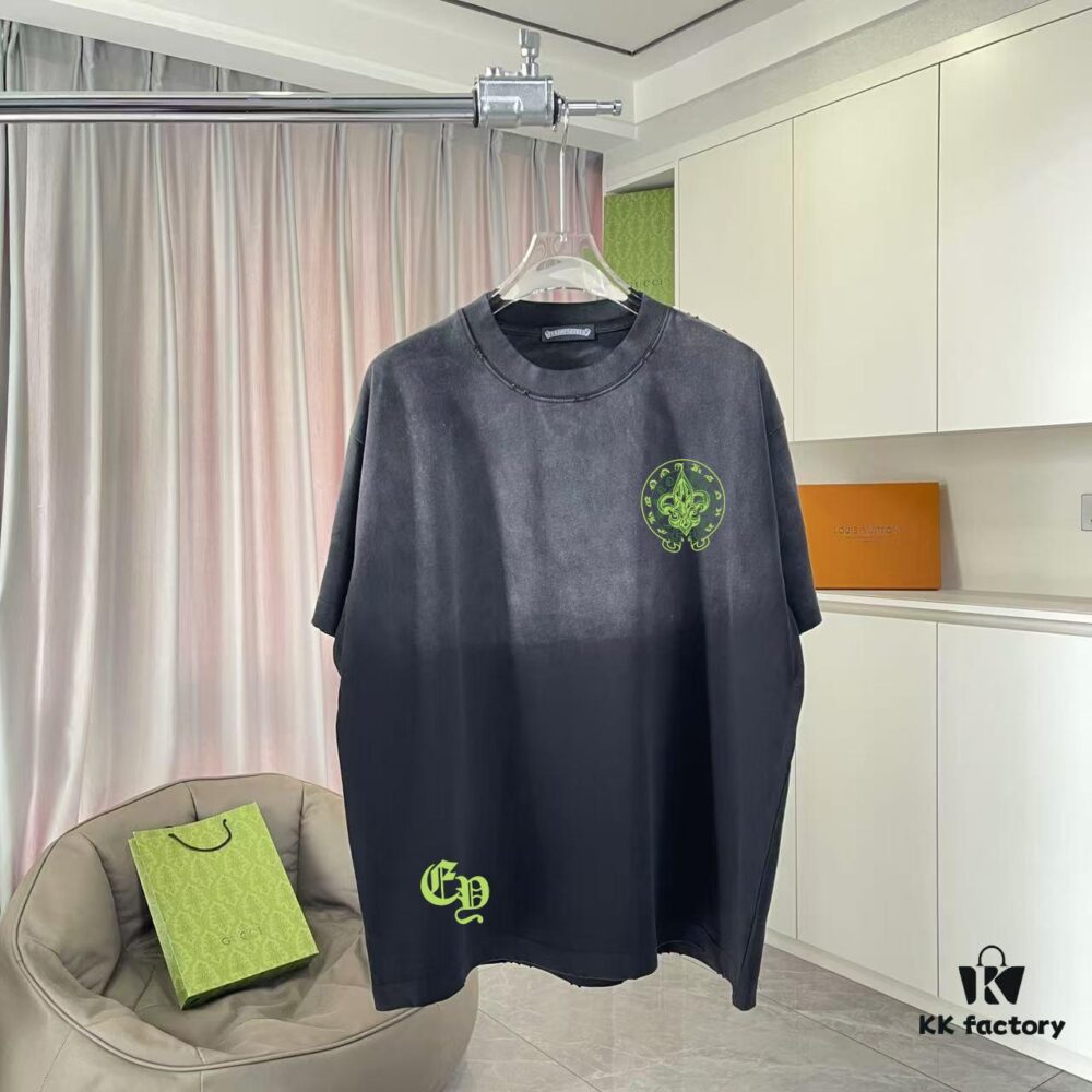 6931a3f8ccd8ab3d7af983d0 CH Crochet 2025 Summer New Arrival Distressed Washed Ripped Monkey Spray Buddha Cross Print Short Sleeve T-Shirt Custom 320g Fabric Unisex