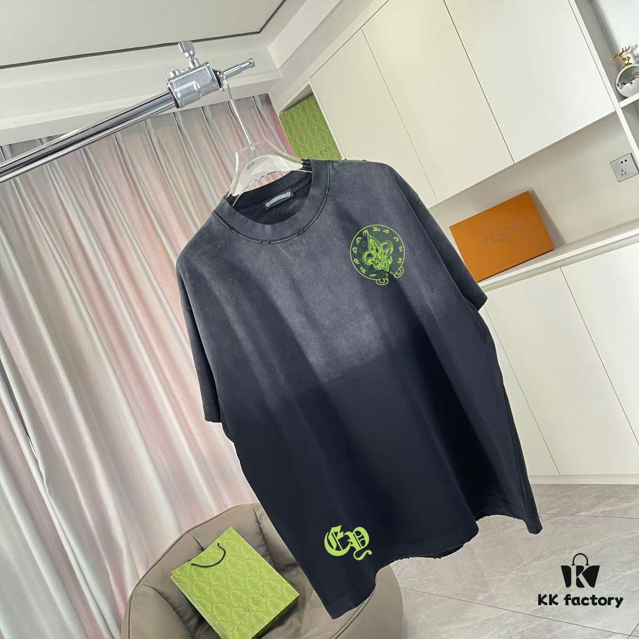 6931a3f8ccd8ab3d7af983d1 CH Crochet 2025 Summer New Arrival Distressed Washed Ripped Monkey Spray Buddha Cross Print Short Sleeve T-Shirt Custom 320g Fabric Unisex