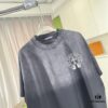 6931a3faccd8ab3d7af983f2 CH Cro* 2025 Summer New Arrival Distressed Washed Ripped Monkey Spray Buddhist Scripture Cross Print Short Sleeve T-Shirt Custom 320g Fabric Unisex