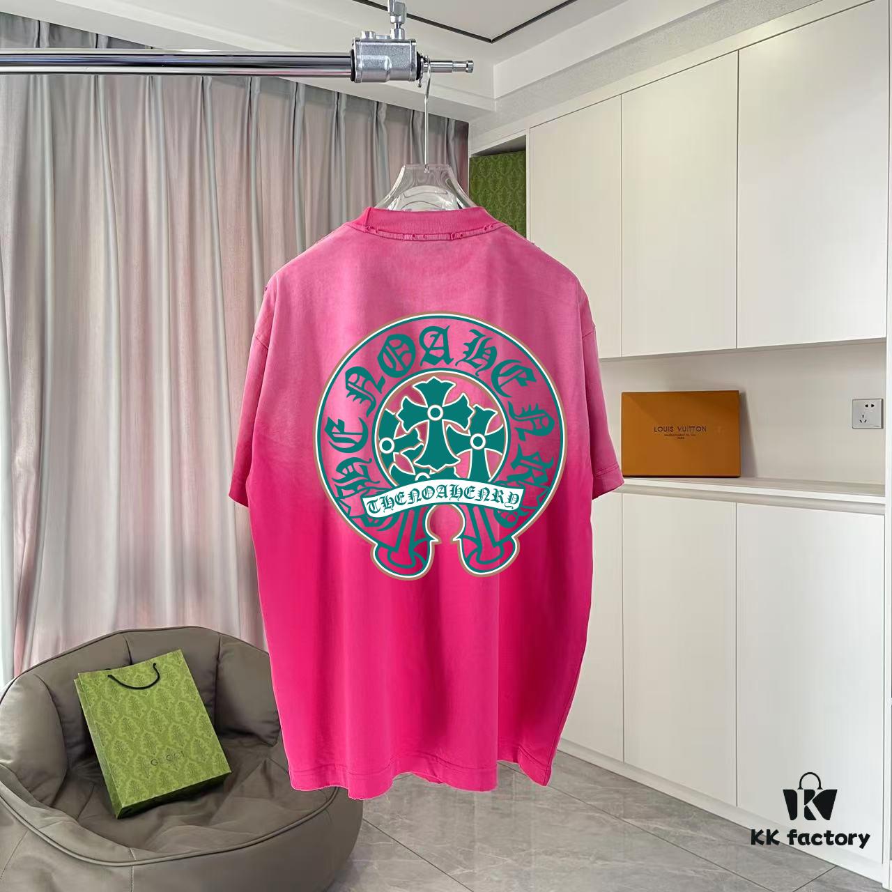 6931a3fbccd8ab3d7af983f7 CH Cro* 2025 Summer New Arrival Distressed Washed Ripped Monkey Spray Buddha Cross Print Short Sleeve T-Shirt Custom 320g Fabric Unisex
