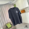 CH Crochet * 2025 Summer New Arrival Distressed Washed Short Sleeve T-Shirt with Monkey Spray and Sanskrit Cross Print Unisex Custom 320g Fabric