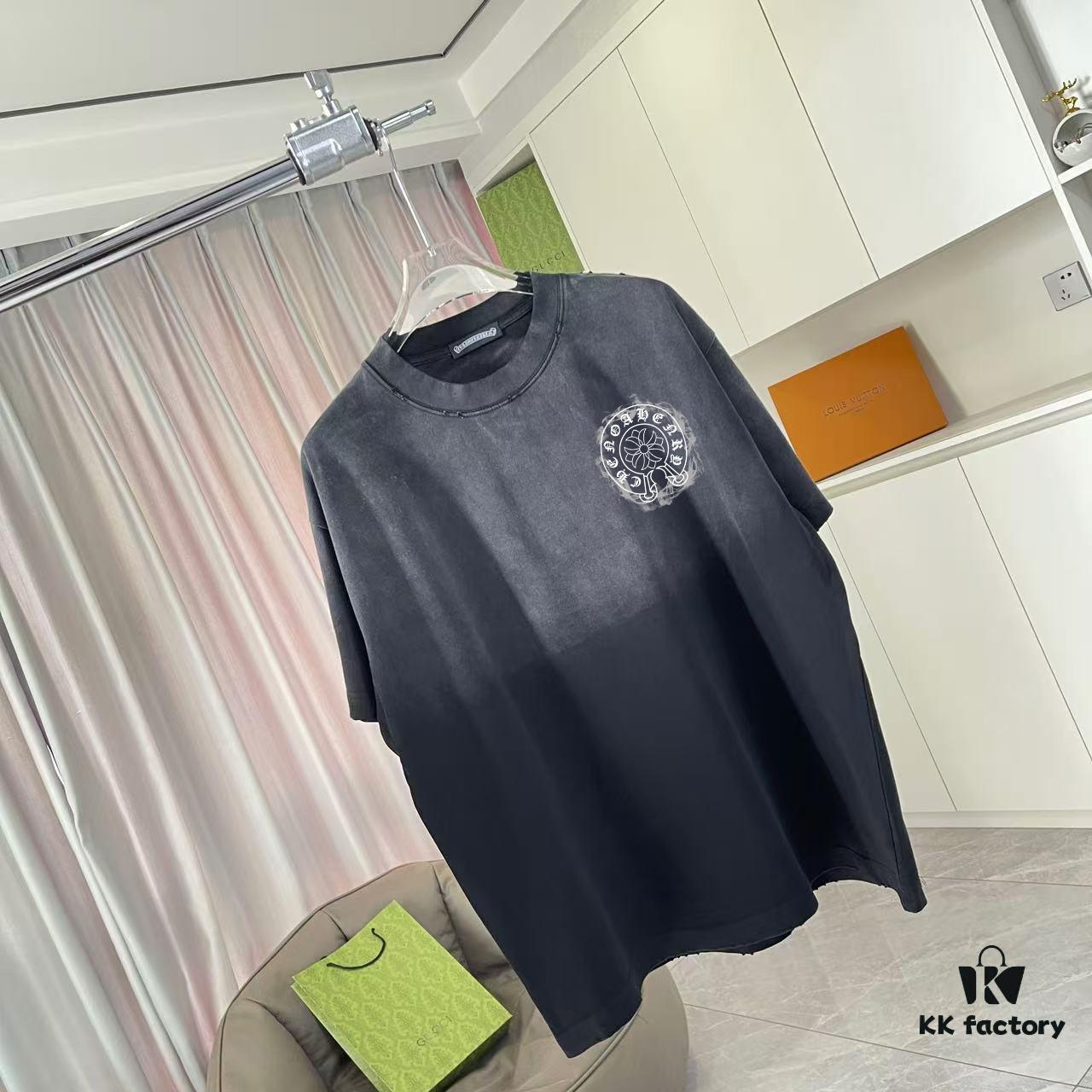 6931a3fcccd8ab3d7af98401 CH Crochet * 2025 Summer New Arrival Distressed Washed Short Sleeve T-Shirt with Monkey Spray and Sanskrit Cross Print Unisex Custom 320g Fabric