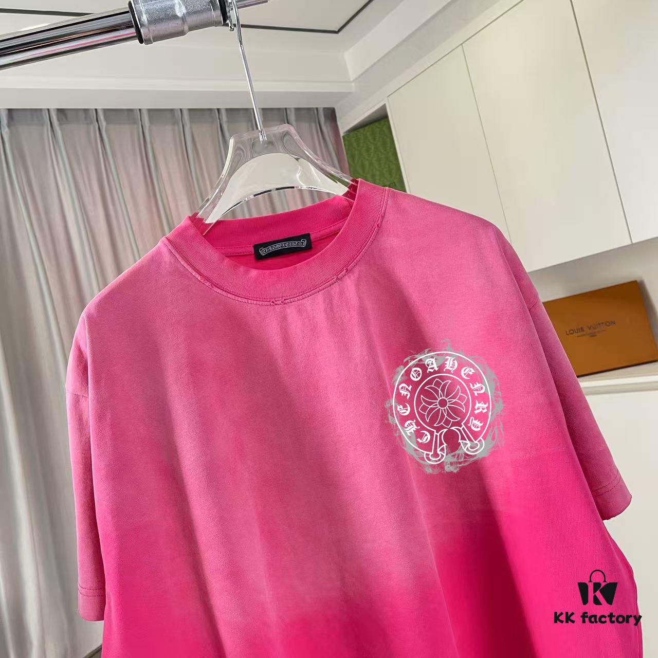 CH Crochet 2025 Summer New Arrival Distressed Washed Ripped Monkey Spray Buddhist Script Cross Print Short Sleeve T-Shirt Custom 320g Fabric Unisex