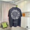 6931a3fdccd8ab3d7af9840b CH Crochet * 2025 Summer New Arrival Distressed Washed Short Sleeve T-Shirt with Monkey Spray and Sanskrit Cross Print Unisex Custom 320g Fabric