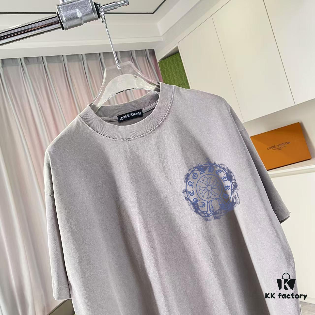 6931a3fdccd8ab3d7af9840e CH Cro 2025 Summer New Arrival Distressed Washed Ripped Horse Mottled Print Sanskrit Cross Short Sleeve T-Shirt Custom 320g Fabric Unisex