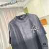 6931a3fdccd8ab3d7af98416 CH Cro* 2025 Summer New Arrival Distressed Washed T-Shirt with Monkey Spray, Sanskrit Cross Print, Short Sleeve Unisex Tee in Custom 320g Fabric