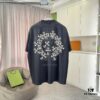 6931a3feccd8ab3d7af98417 CH Cro* 2025 Summer New Arrival Distressed Washed T-Shirt with Monkey Spray, Sanskrit Cross Print, Short Sleeve Unisex Tee in Custom 320g Fabric