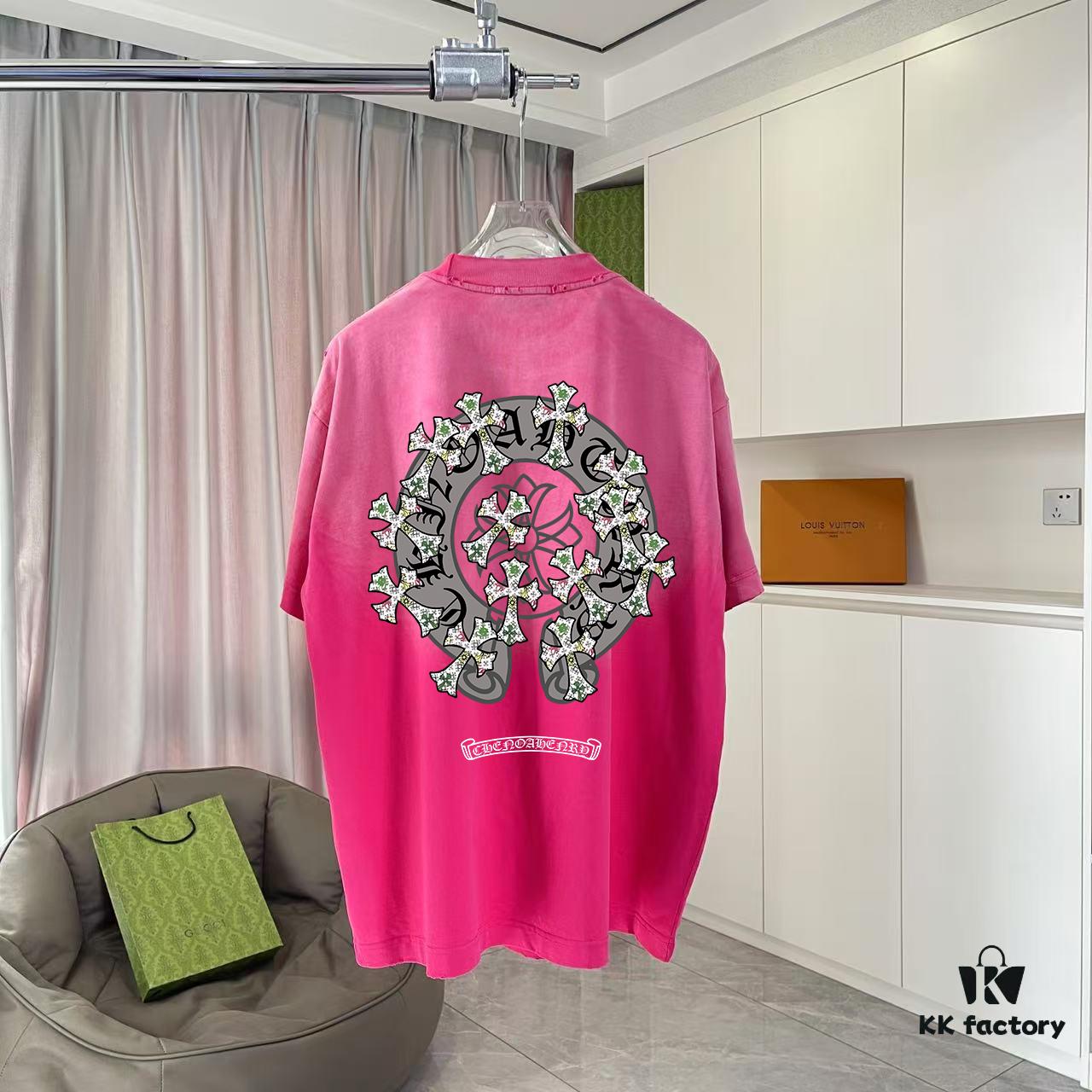 6931a3feccd8ab3d7af9841b CH Crochet 2025 Summer New Arrival Washed Distressed Ripped Monkey Spray Tibetan Mantra Cross Print Short Sleeve T-Shirt Custom 320g Fabric Unisex