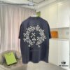 6931a3ffccd8ab3d7af9841f CH Crochet 2025 Summer New Arrival Distressed Washed Short Sleeve T-Shirt with Monkey Spray and Sanskrit Cross Print Custom 320g Fabric Unisex