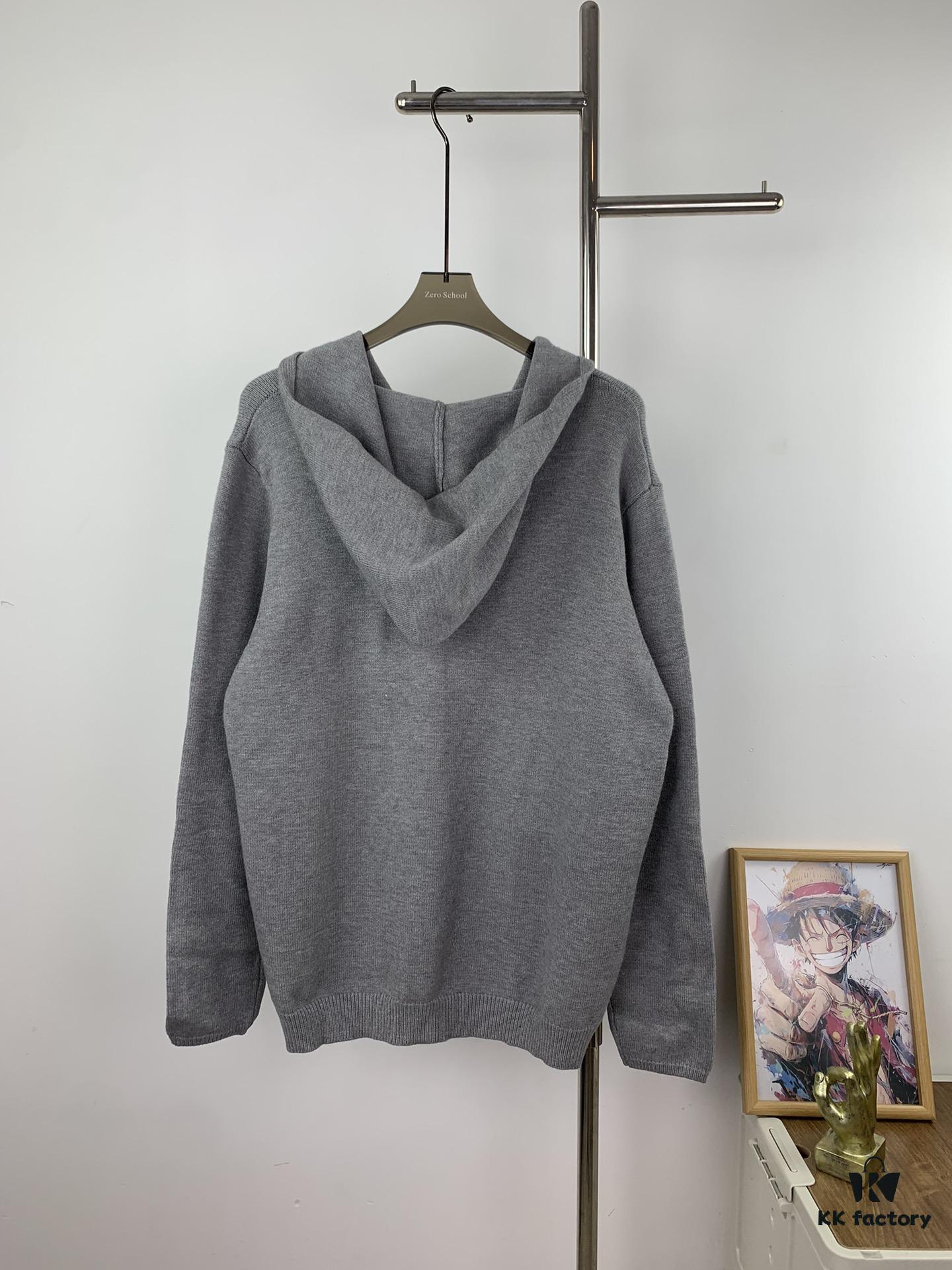 6931a400ccd8ab3d7af98431 Chrome Hearts CH Cross Classic Heavy Embellished Zip-Up Knit Hooded Sweater Coat