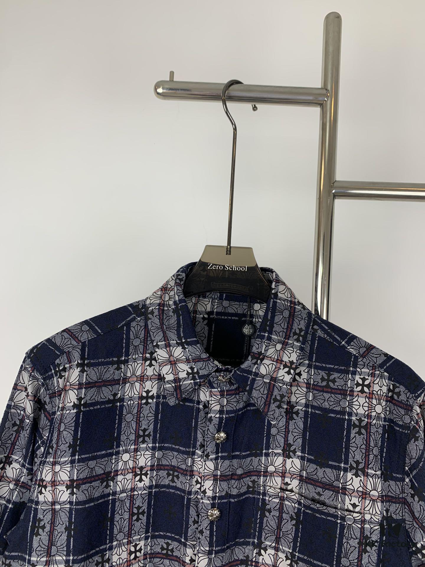 6931a401ccd8ab3d7af98447 Chrome Hearts Classic Cashew Flower Cross Jacquard Long Sleeve Shirt Unisex Casual Shirt