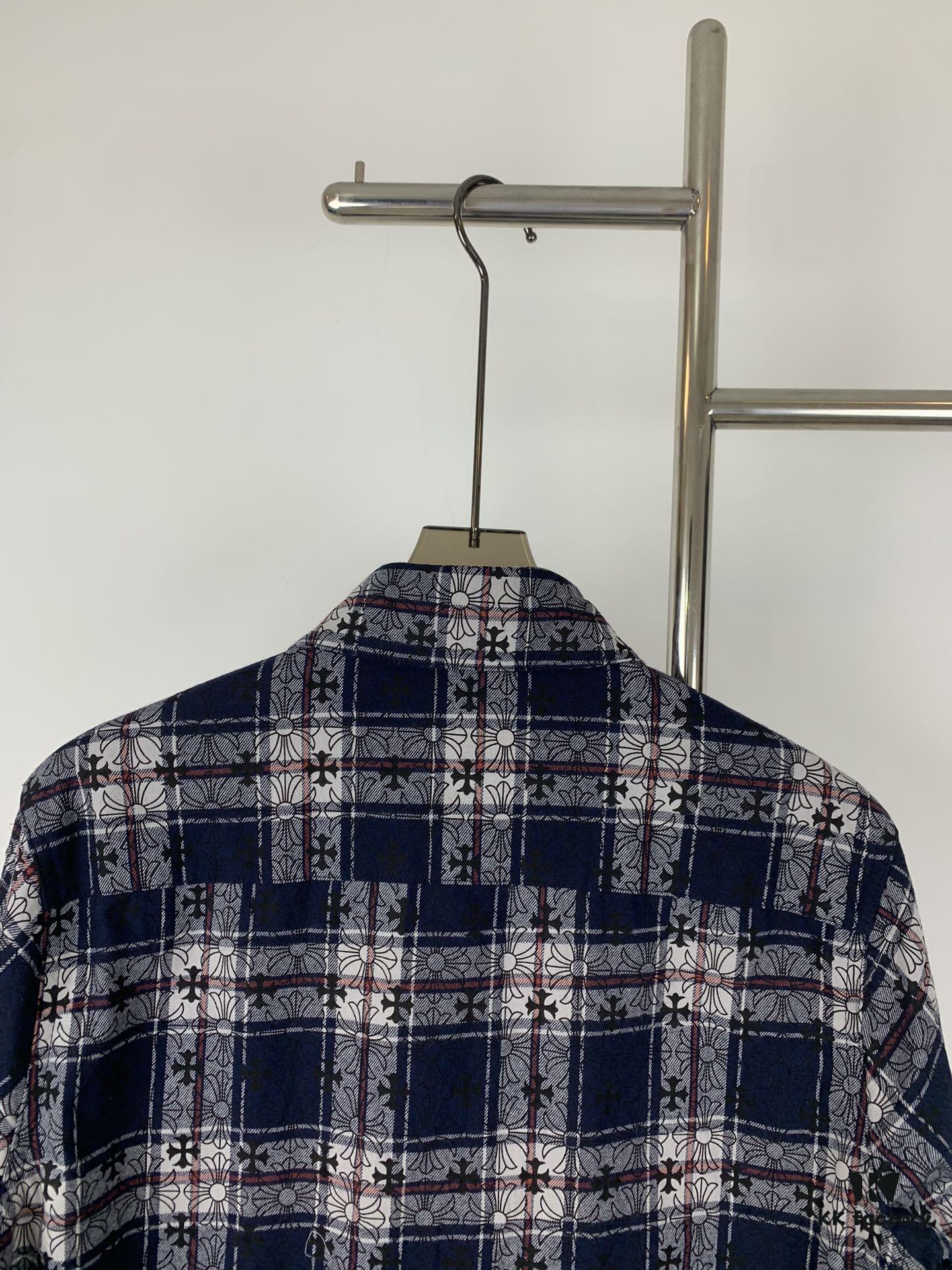 6931a401ccd8ab3d7af98449 Chrome Hearts Classic Cashew Flower Cross Jacquard Long Sleeve Shirt Unisex Casual Shirt