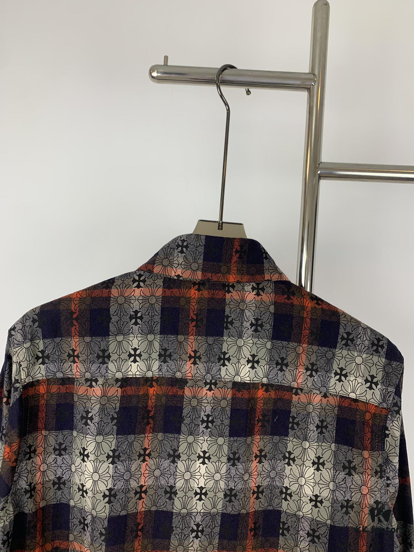 6931a401ccd8ab3d7af9844c Chrome Hearts Classic Cashew Flower Cross Jacquard Long Sleeve Shirt Unisex Casual Shirt
