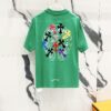 6931a405ccd8ab3d7af98494 Chrome Hearts 320g Washed Short Sleeve T-Shirt with Rainbow Embroidered Cross Sanskrit Logo
