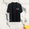 Chrome Hearts 320g Washed Short Sleeve T-Shirt with Rainbow Embroidered Cross Sanskrit Logo