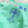 Chrome Hearts 320g Washed Short Sleeve T-Shirt with Embroidered Sanskrit Logo and Cross Patch