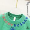 Chrome Hearts 320g Washed Short Sleeve T-Shirt with Embroidered Sanskrit Logo and Cross Patch