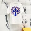 6931a409ccd8ab3d7af984d9 Chrome Hearts 320g Washed Short Sleeve T-Shirt with Embroidered Sanskrit Logo and Cross Patch