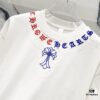 6931a409ccd8ab3d7af984db Chrome Hearts 320g Washed Short Sleeve T-Shirt with Embroidered Sanskrit Logo and Cross Patch