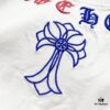 6931a409ccd8ab3d7af984dd Chrome Hearts 320g Washed Short Sleeve T-Shirt with Embroidered Sanskrit Logo and Cross Patch