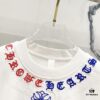 6931a409ccd8ab3d7af984df Chrome Hearts 320g Washed Short Sleeve T-Shirt with Embroidered Sanskrit Logo and Cross Patch
