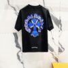 6931a40accd8ab3d7af984e3 Chrome Hearts 320g Washed Cotton Short Sleeve T-Shirt with Embroidered Sanskrit Logo and Cross Patch