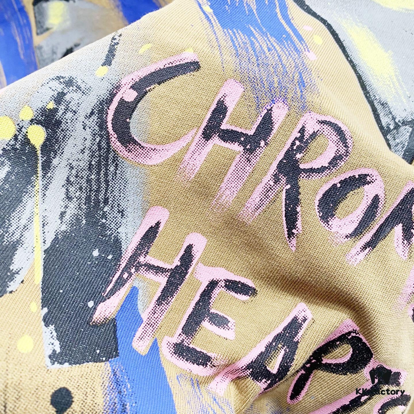 6931a40accd8ab3d7af984f1 Chrome Hearts 320g Washed Short Sleeve T-Shirt with Graffiti Cross Sanskrit Logo Front and Back Print