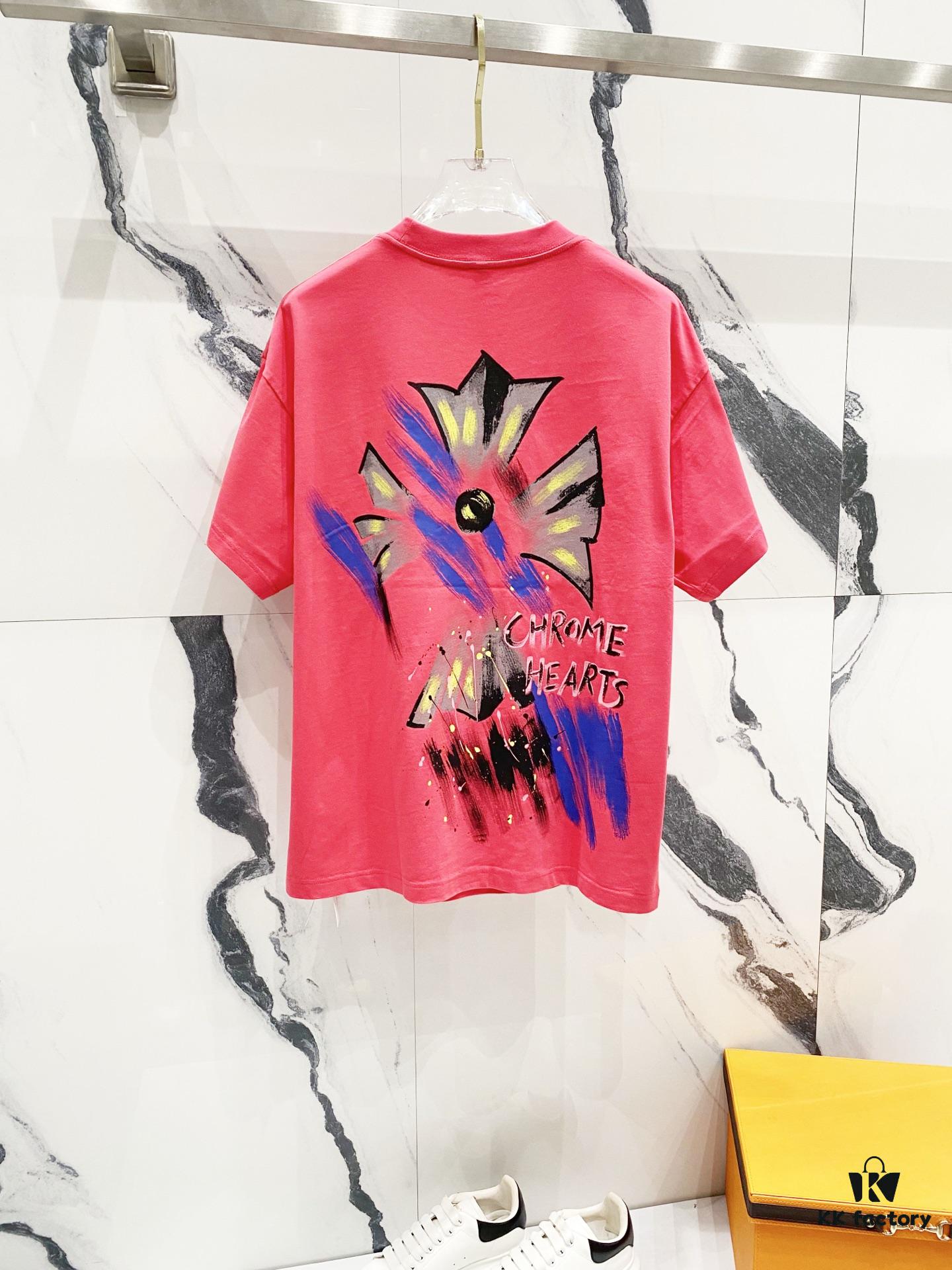 6931a40bccd8ab3d7af984f6 Chrome Hearts 320g Washed Short Sleeve T-Shirt with Graffiti Cross, Sanskrit Logo and Front Back Print Design