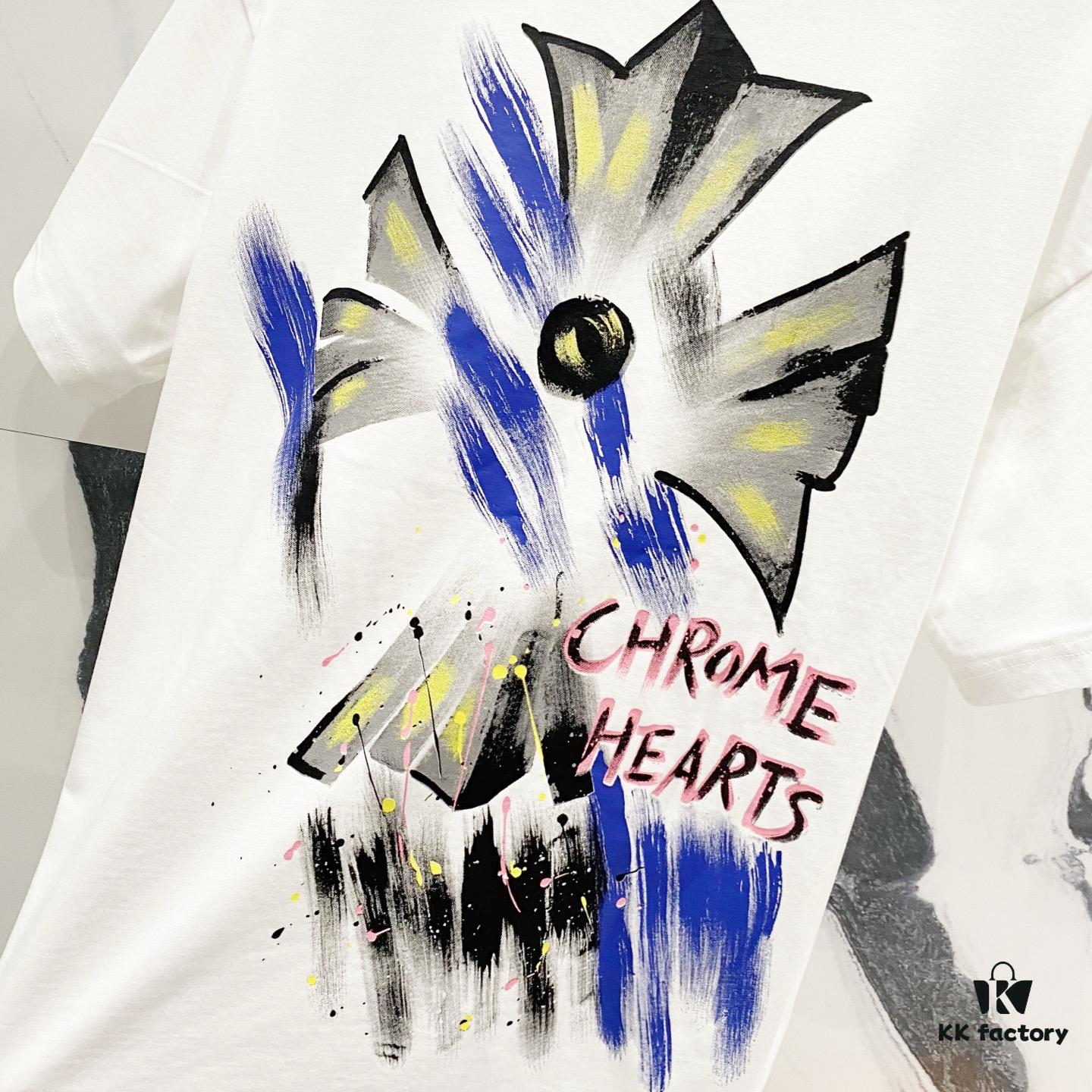 6931a40bccd8ab3d7af98502 Chrome Hearts 320g Washed Short Sleeve T-Shirt with Graffiti Cross Sanskrit Logo Front and Back Print